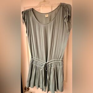 O'Neill Sage Green Short Sleeve Midi Dress with Drawstring Waist